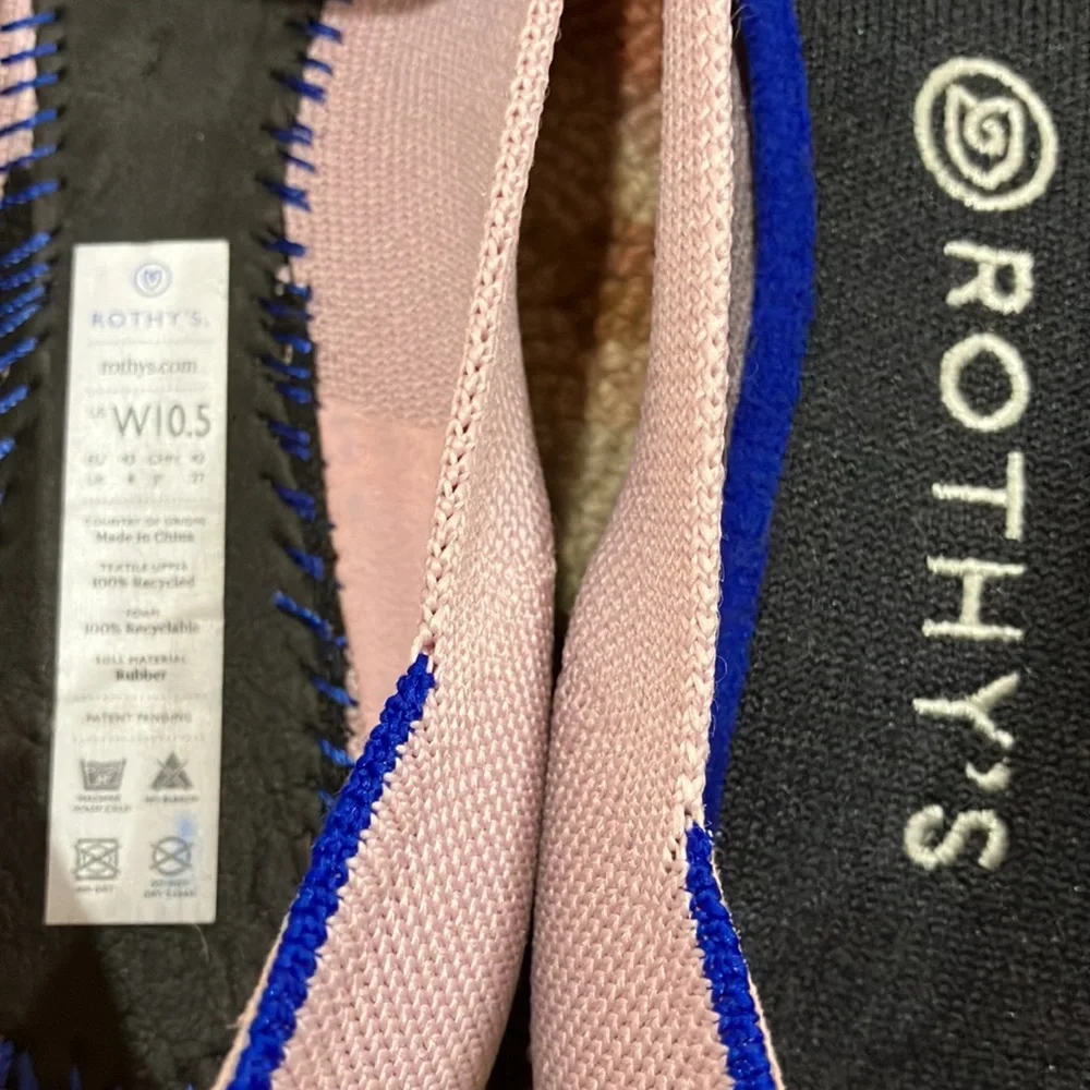 Rothy’s pointy toe pink flats. Size W10.5 - Picture 3 of 4